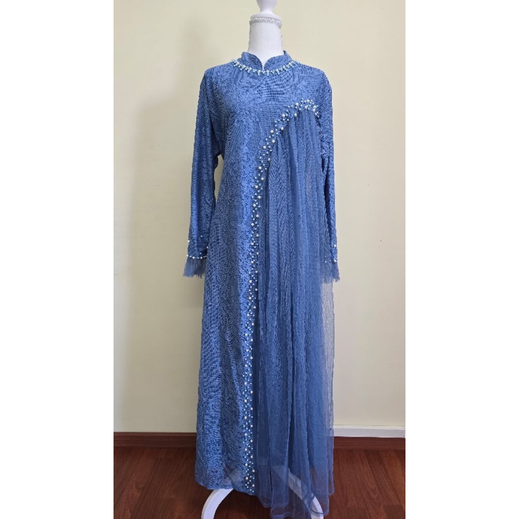 GAMIS OZIAS BROKAT HARUKA 09883 Gamis Pesta Kondangan Formal Muslimah Jumbo LD120