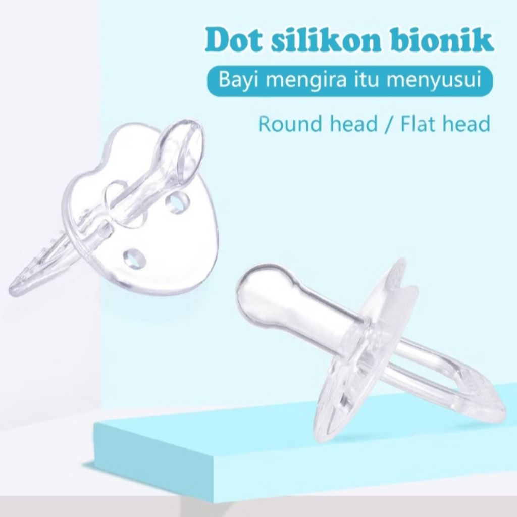 Dot bayi empeng bayi newborn/Empeng Dot Full Silikon Gepeng Bulat Bening/dot bayi