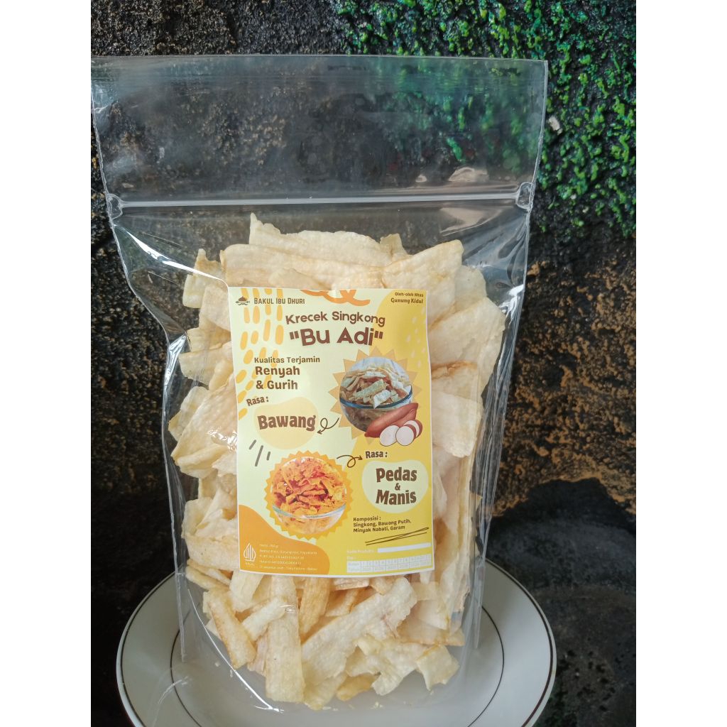 

Krecek Singkong/keripik/manggleng Rasa Original Gurih kemasan siap makang 150 gram