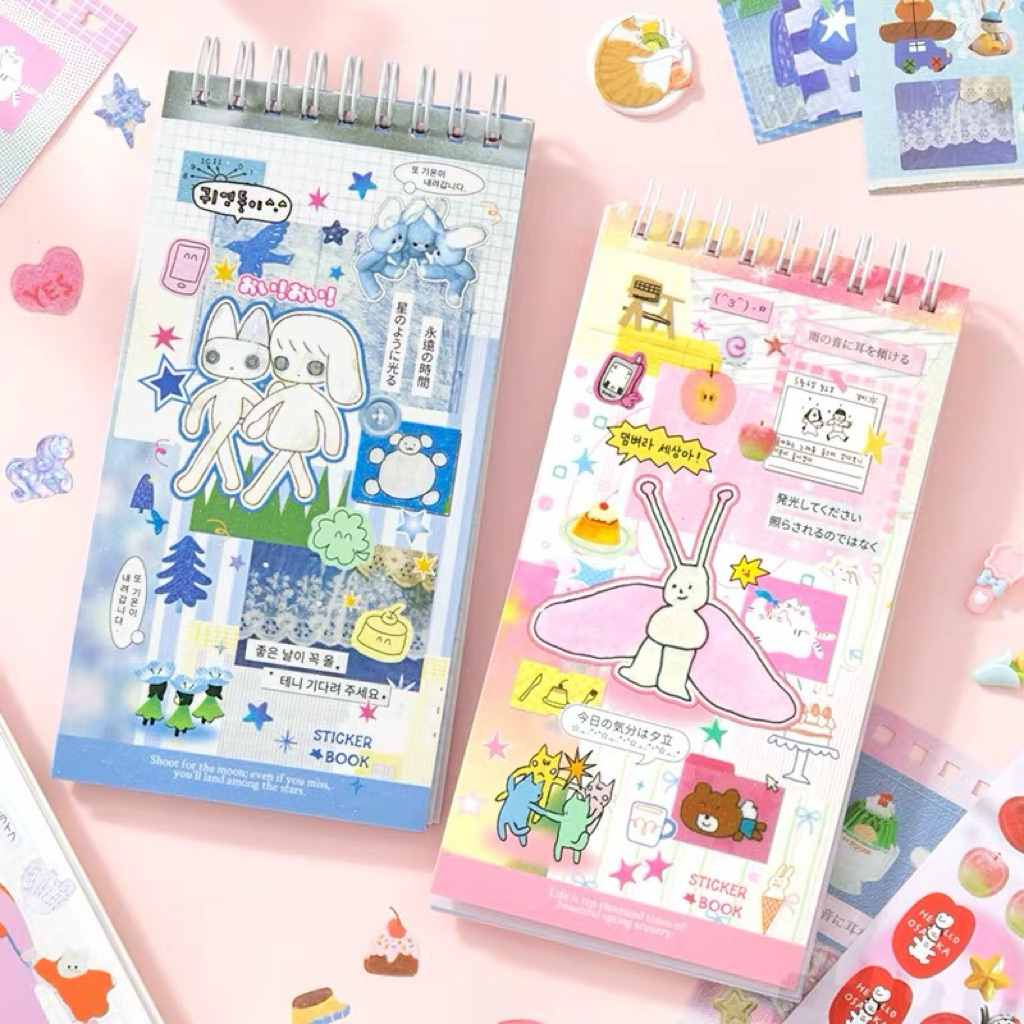 

sticker book ring isi 20 lbr animal cute dekorasi journal readystock B3328