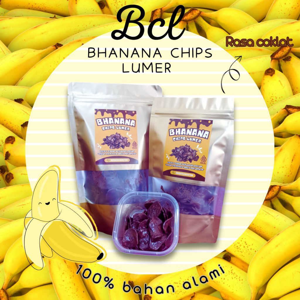 

BCL Bhanana Chips Lumer coklat cemilan enak cemilan coklat kripik pisang lumer kripik pisang coklat