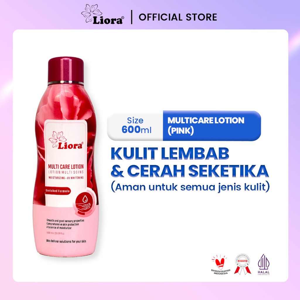 LIORA Whitening Body Lotion (Pink) | Handbody Pencerah Kulit - 600ML