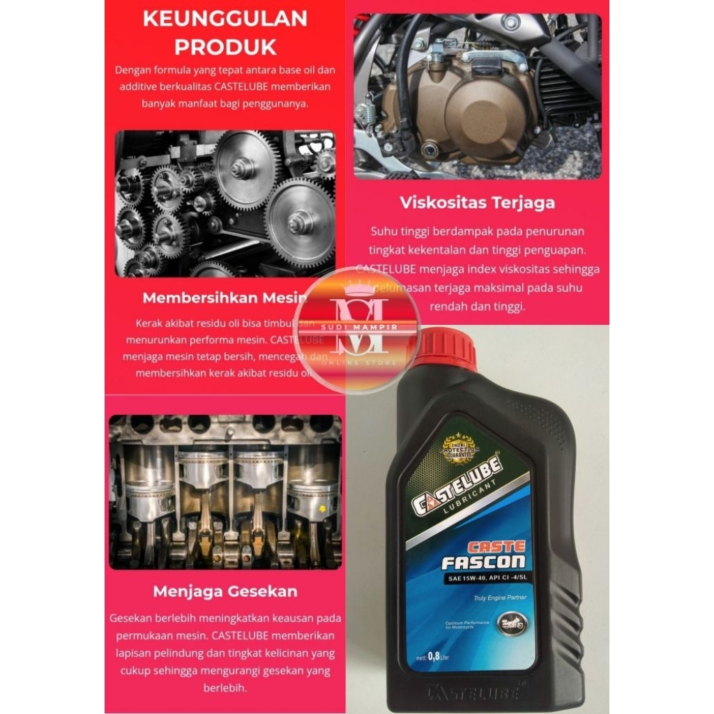 [1pc] Castelube Fascon SAE 15W/40 800ml/Oli motor Castelube Fascon