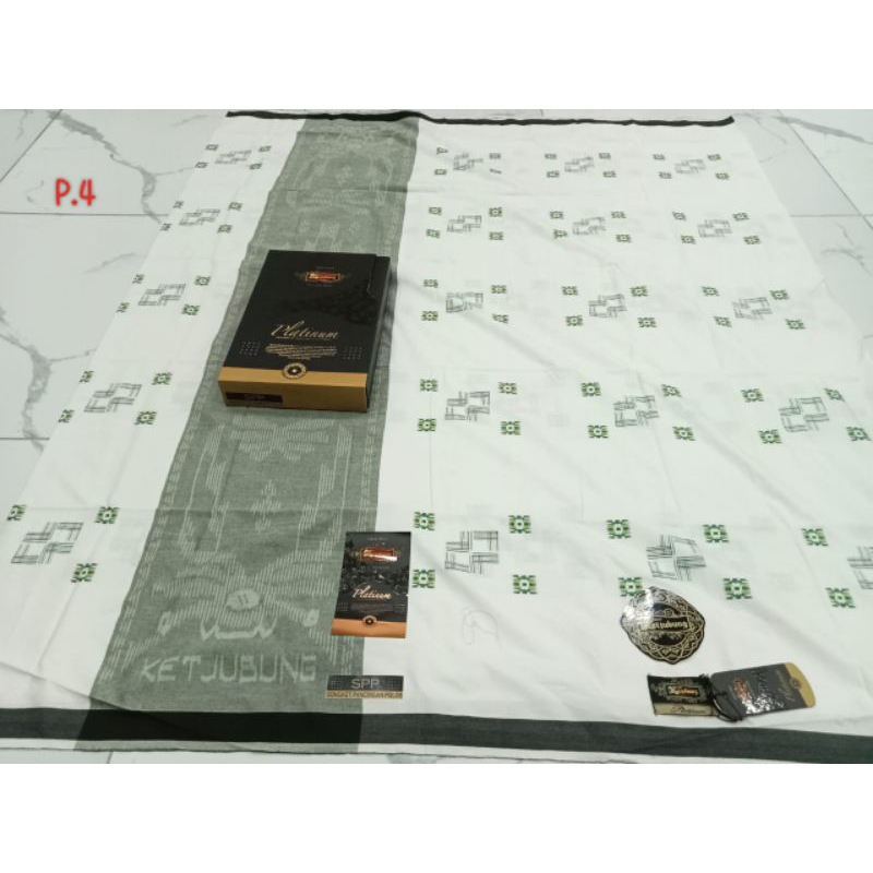 Sarung Ketjubung Platinum Gold Nabatex Spesial putih