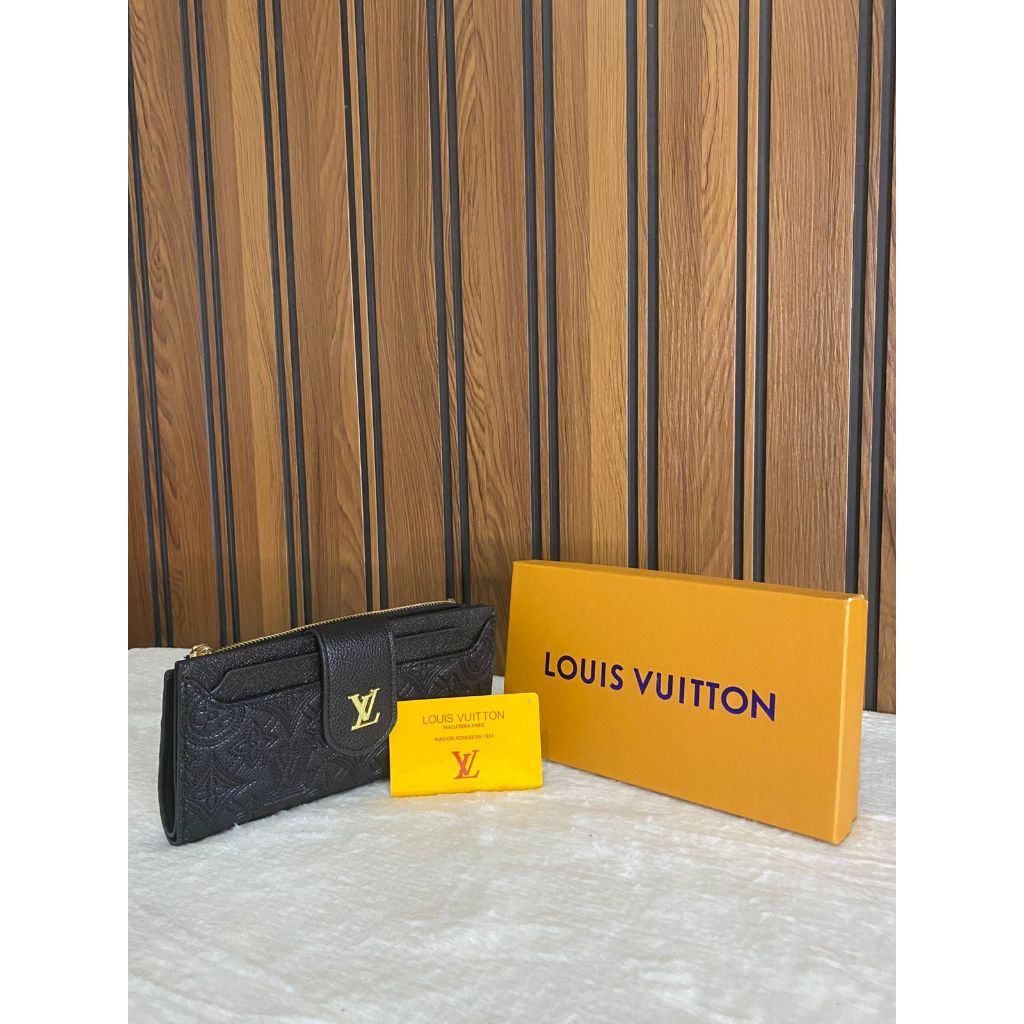 MSSTORE - Dompet import wanita LV (Louis Vuitton) Hitam (Panjang) Black On Black