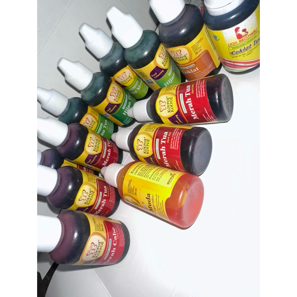 

Pewarna kue makanan koepoe kupu botol cair warna bahan kue baking 30ml