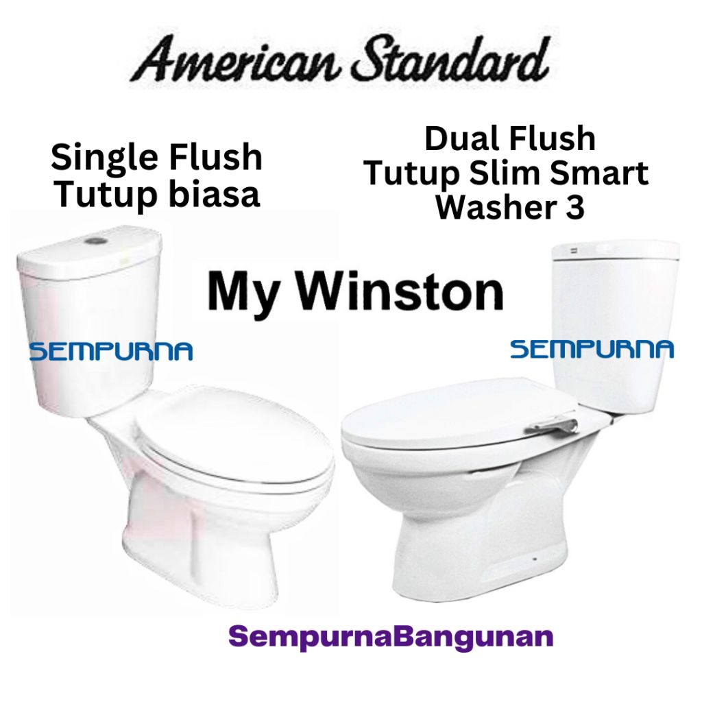 Khusus kirim luar Sby Kloset klosed closed WC toilet duduk American Standard My Winston single dual 
