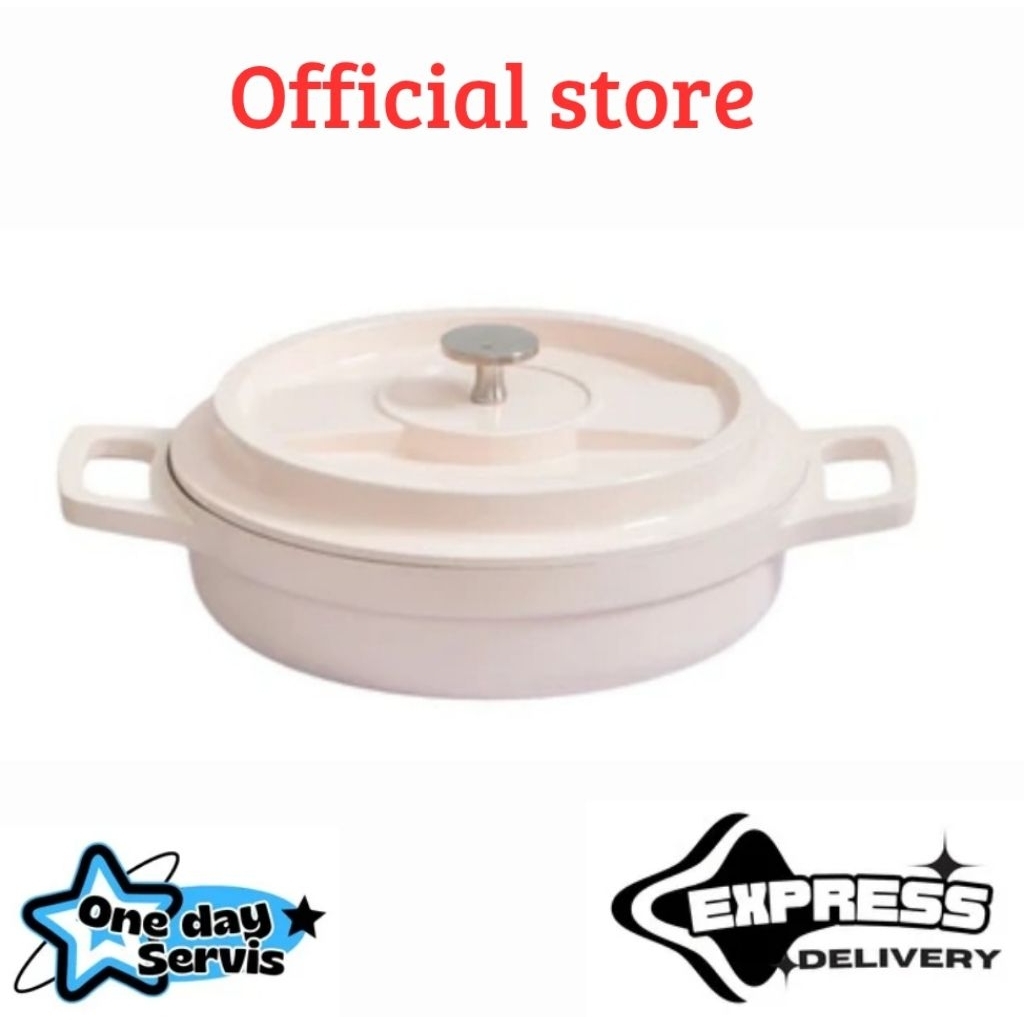 Panci Casserole Low 24 Cm- Pink