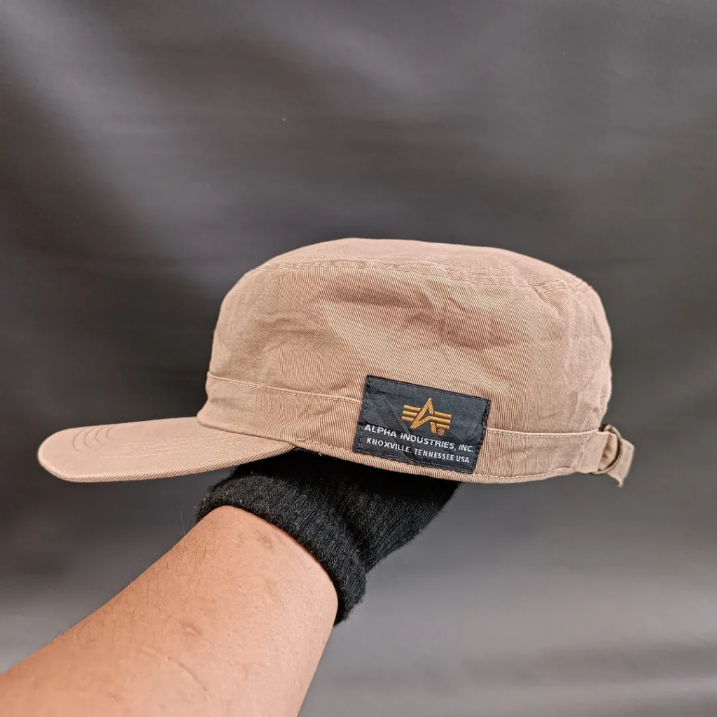 Topi Commando Cap Cadet Unisex Pria Wanita ALPHA INDUSTRIES Coklat