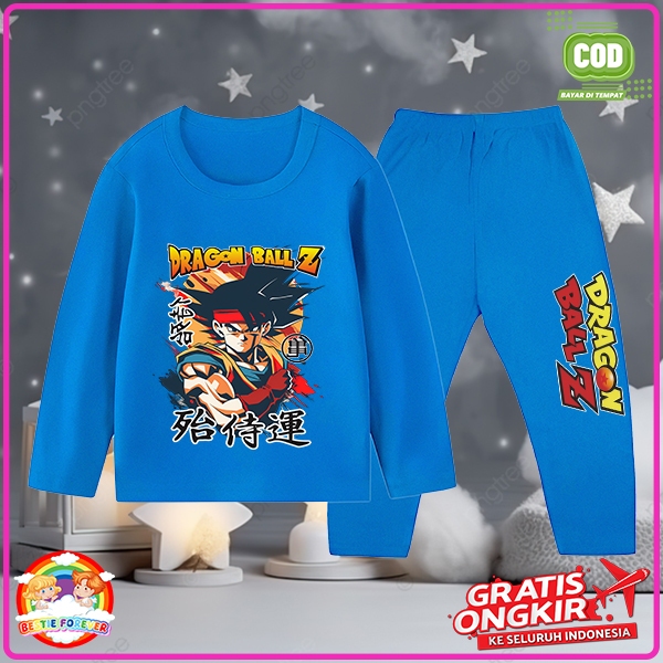 Baju Tidur Anak Motif Dragon Ball Setelan Panjang Anak Laki Laki Usia 1-10 Tahun COD