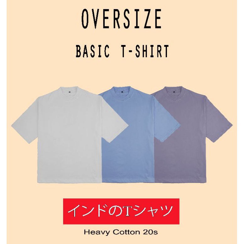 KODE N87A Kaos Oversize Polos Heavy Cotton 2s Tebal Pria  Wanita Oversized Tshirt
