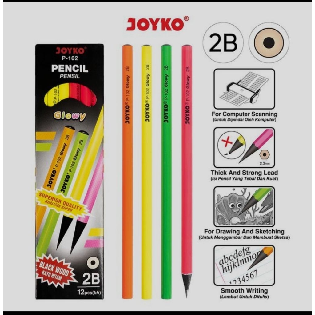 

'Arma' pensil kayu joyko neon P 102