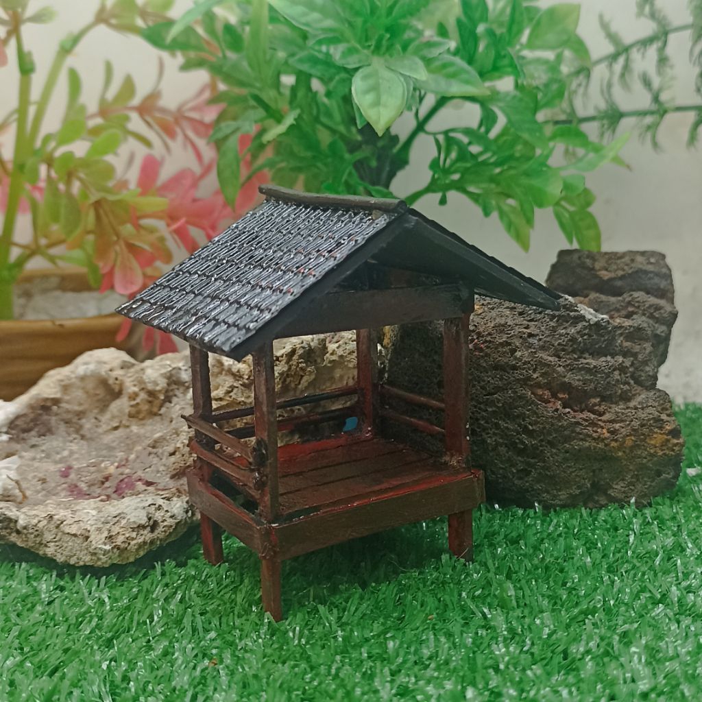 Miniatur Gubuk Cinta Pipa PVC aquascape paludarium
