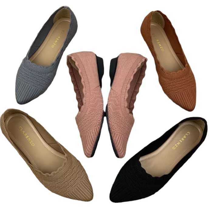 SEPATU WANITA FLAT SHOES RAJUT TERBARU