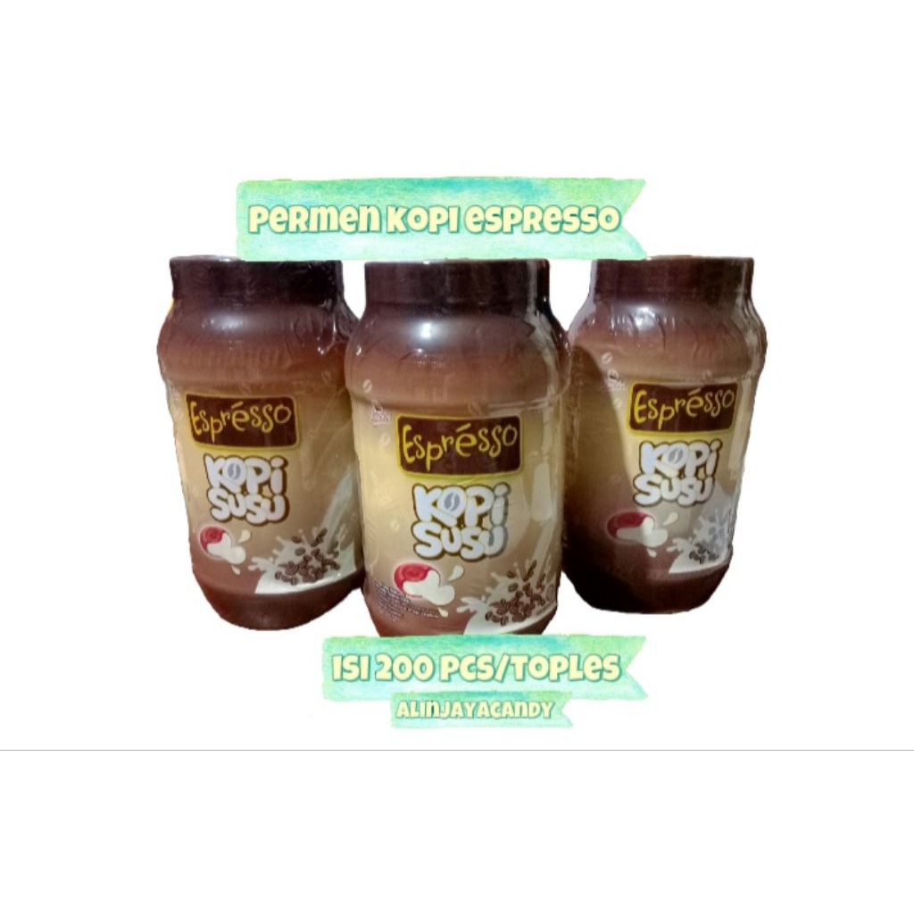 

Permen Kopi Espresso Permen Rasa Kopi Susu isi 200 pcs/toples