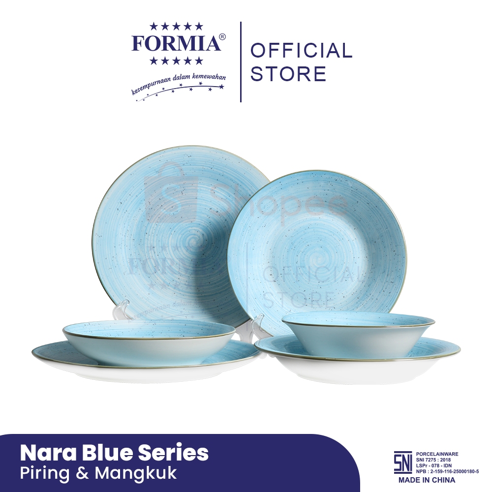 Formia Piring & Mangkuk Keramik Nara Blue Series