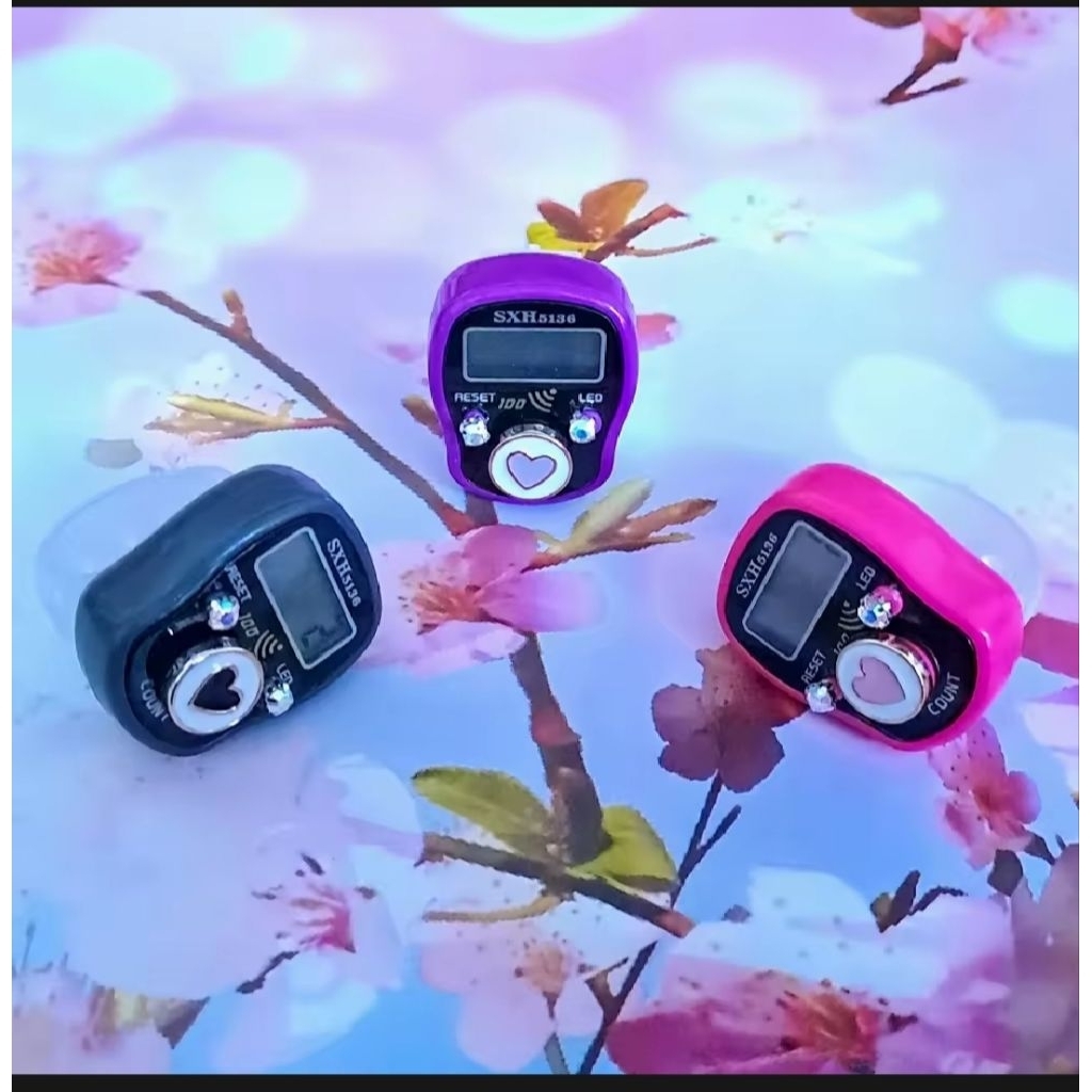 Tasbih Digital Alarm Led Dengan Hiasan Tombol Cantik