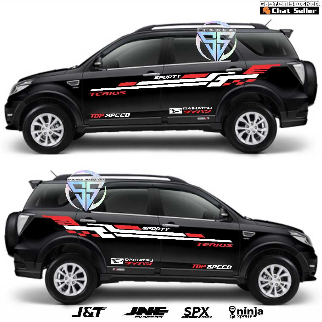 STICKER MOBIL TERIOS SIMPEL DESAIN BODY MOBIL VARIASI CUTTING STICKER MOBIL HITAM TERIOS TERBARU