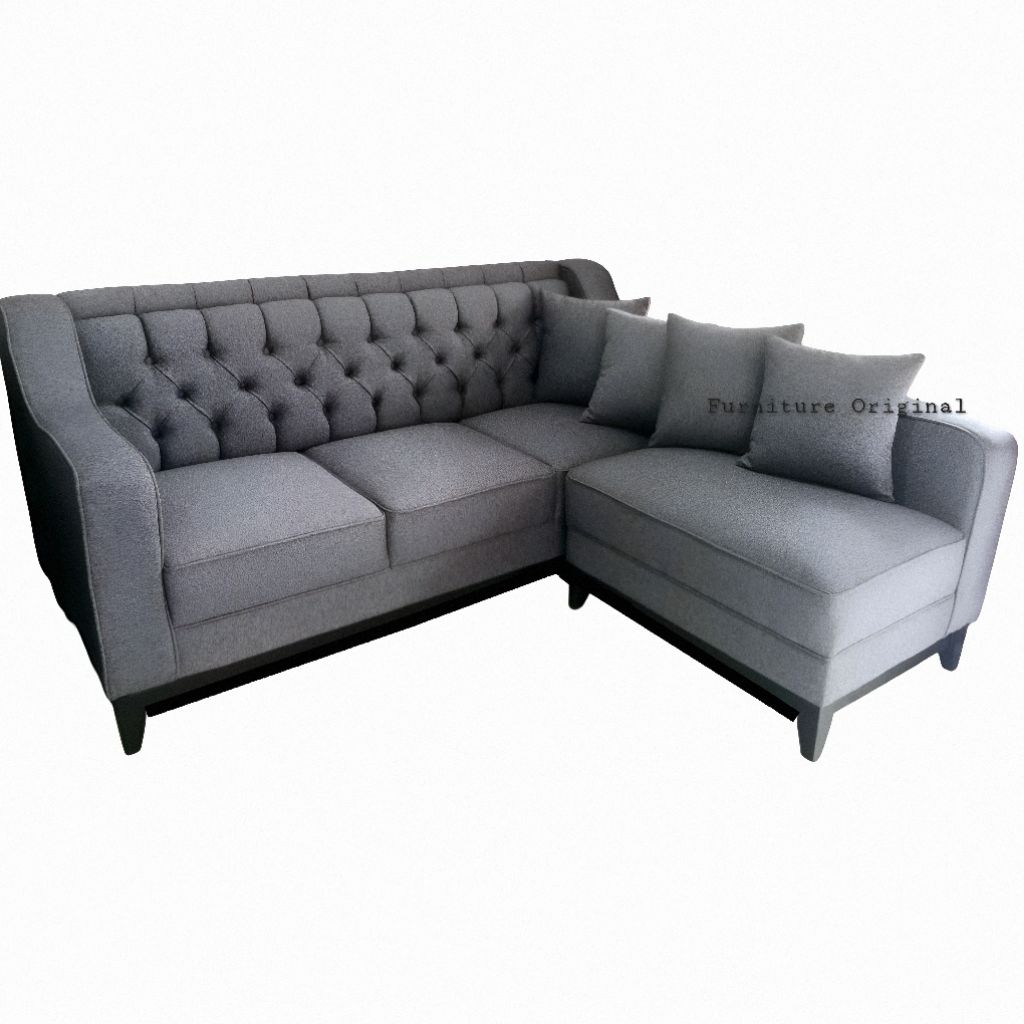 Sofa Minimalis / Sofa L Putus / Kursi / Sofa Modern / Sofa Kekinian Bantal Busa Dakron Furniture Kay