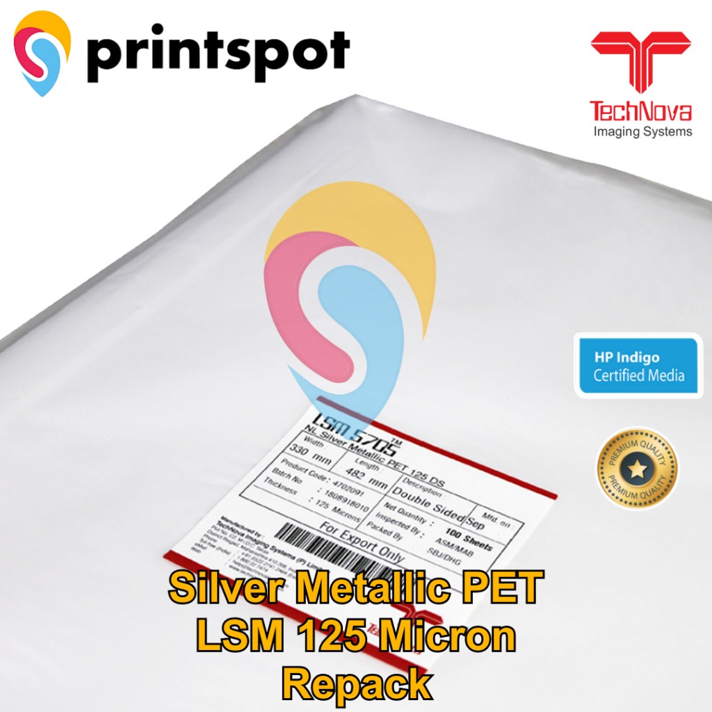 

Technova Laser Silver Metalic 125 DS 175 gsm I 125 micron Repack 20