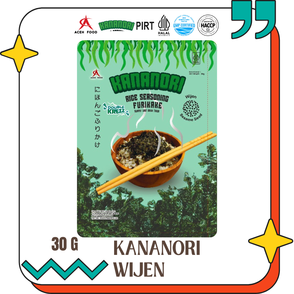 

Kananori Rumput Laut Furikake 30g - Rasa Wijen | Cemilan Bumbu Tabur Nasi ala Jepang | Snack Halal, Praktis, Siap Saji & Instan | Aceh Food