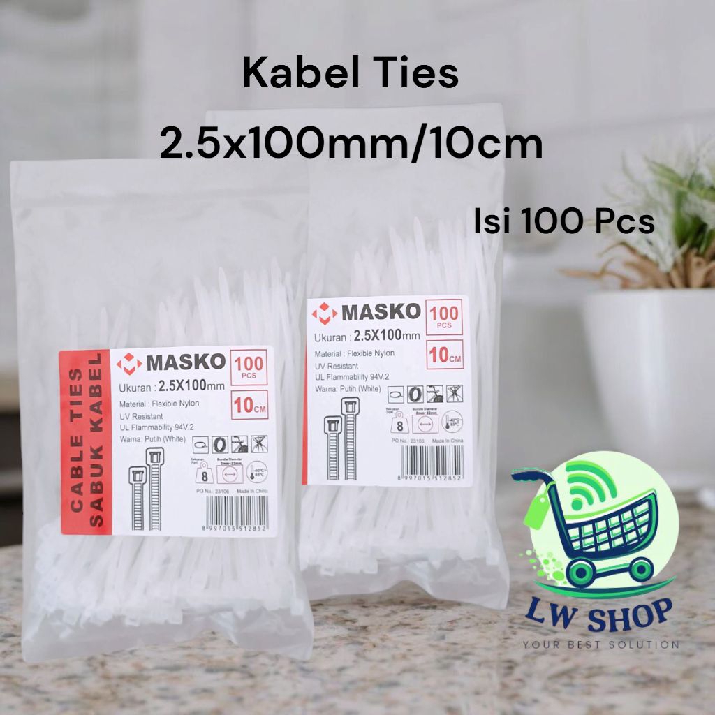 

Kabel ties 10cm/Kabel ties/Sabuk Kabel/Cable ties 2.5mm x 100mm