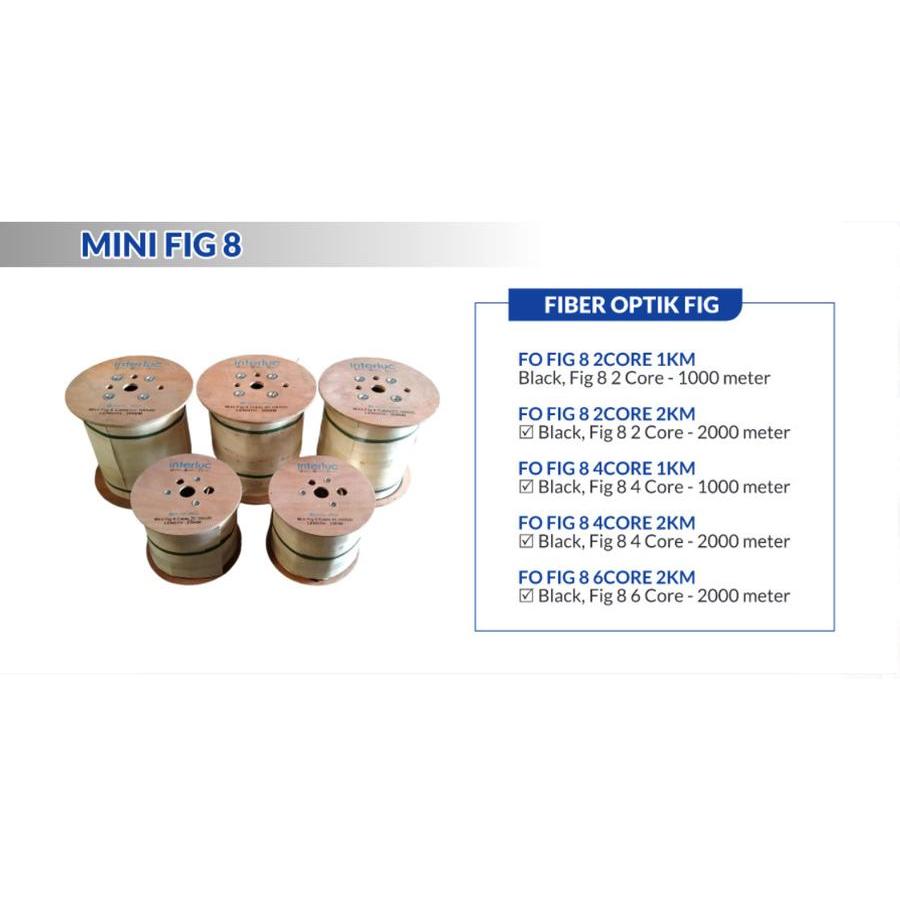 Interluc Fig 8 Kabel FO Fig8 Fiber Optic 2 Core 1 Seling - 1 KM