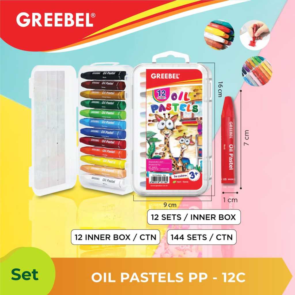 

OIL PASTEL 12 WARNA PP GREEBEL