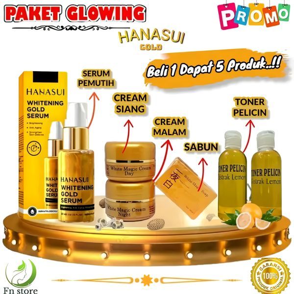 PAKET GLOWING HANASUI UNTUK FLEK HITAM , KUSAM , PENUAAN DINI ORIGINAL
