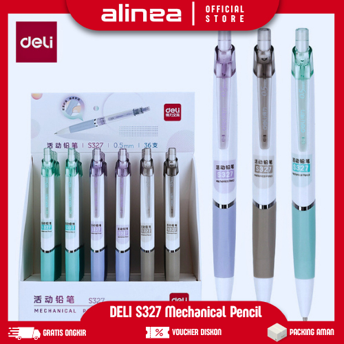 

Pensil Mekanik Aesthetic Lucu 0.5mm Deli Mechanical Pencil S327