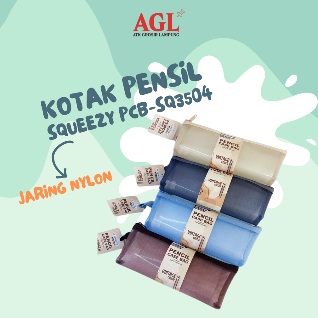 

SQUEEZY - KOTAK PENSIL JARING NYLON SQUEEZY PCB - 3504 - Grosir