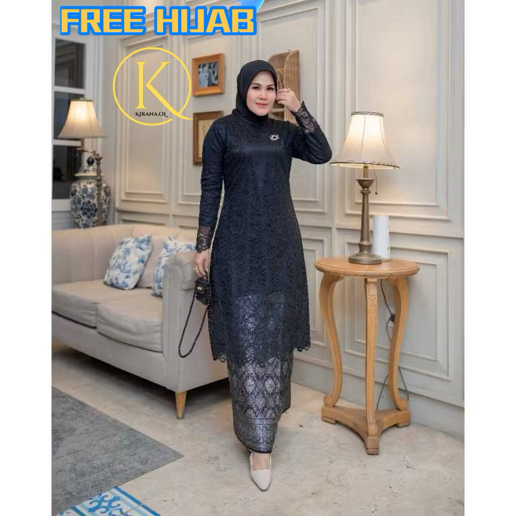 De (FREE HIJAB) KIRANA OL - KEBAYA BRUKAT MODERN - BAJU KEBAYA MODERN - KEBAYA PESTA - KEBAYA