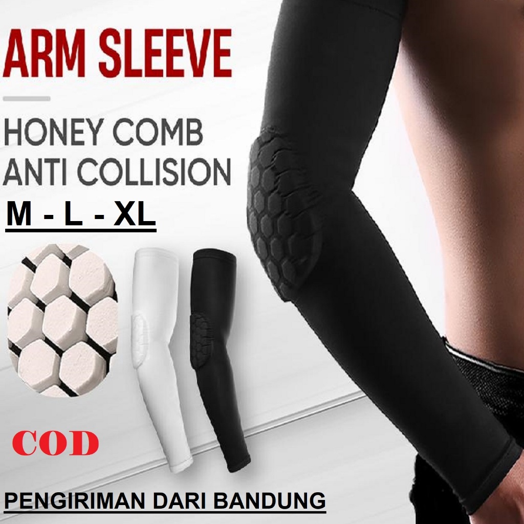 Manset Deker Bantalan Pelindung Siku Sikut Tangan Olahraga Basket Volly