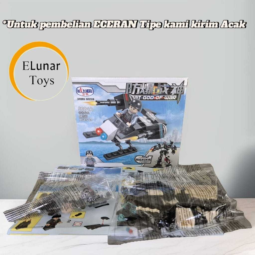 Mainan Block Sembo Block Minifigure Edisi SWAT Action Figure Tentara ECERAN Hadiah Ulang Tahun Anak