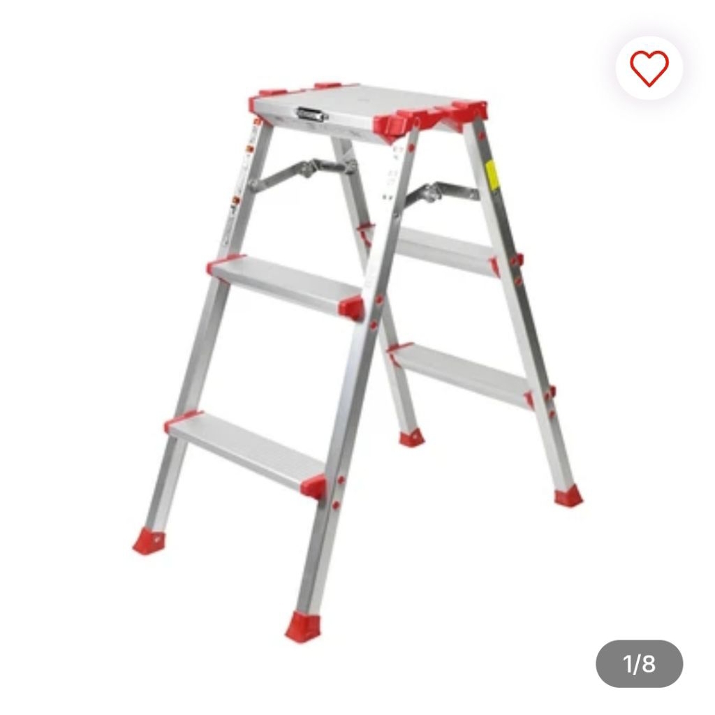 Krisbow Tangga Lipat Aluminium 3 Step - Merah