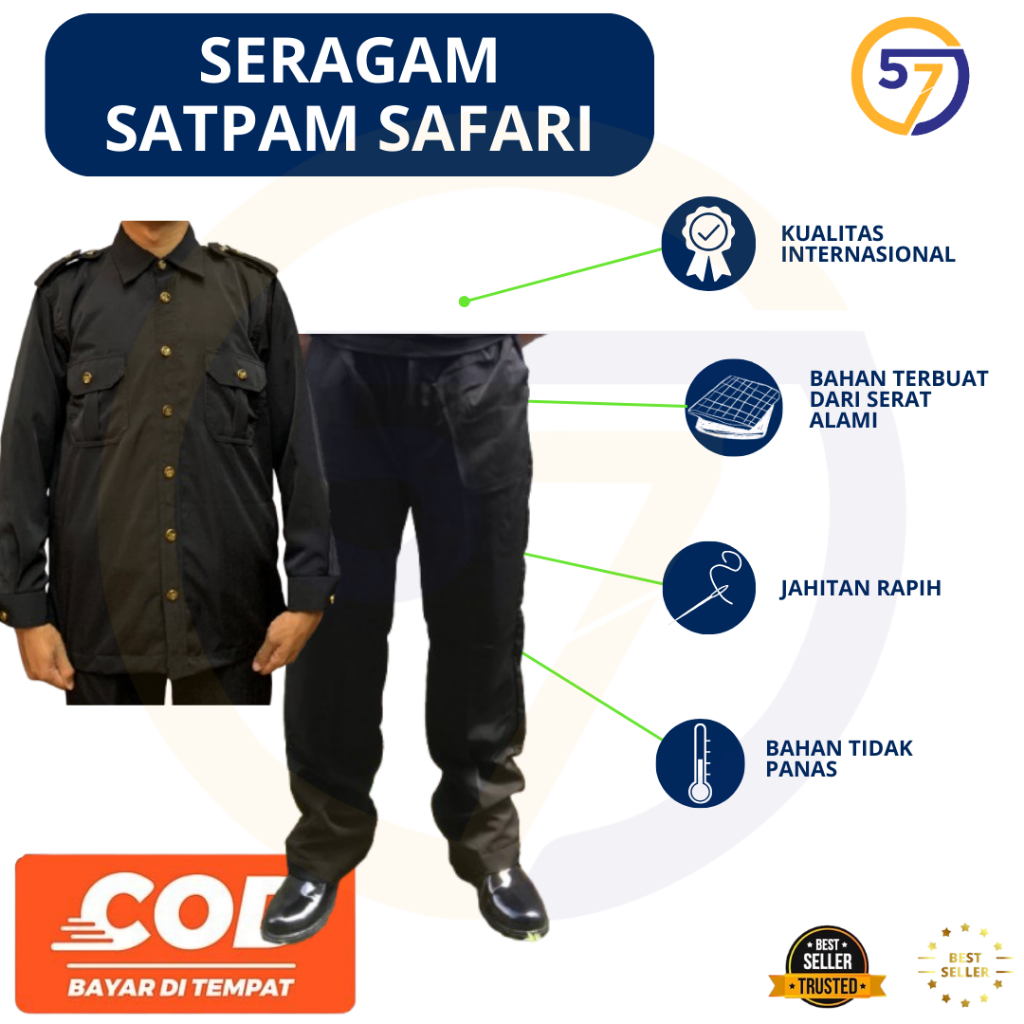 SERAGAM SATPAM SAFARI BAJU DAN CELANA | SERAGAM SATPAM SAFARI | BAJU SERAGAM SATPAM SAFARI | SAFARI|