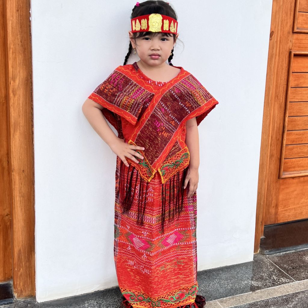 BATIK KIDS Pakaian Tradisional Batak Dress Batak Ulos Beraksesoris Lengkap Ulos Aslo
