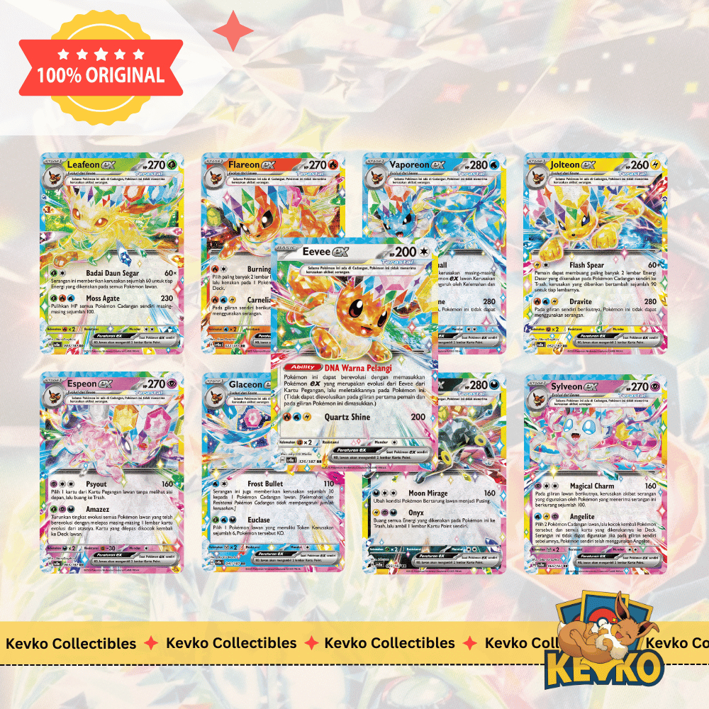 Eevee EX 126/187 / Leafeon EX 003/187 / Flareon EX 022/187 / Vaporeon 031/187 / Jolteon EX 052/187 /