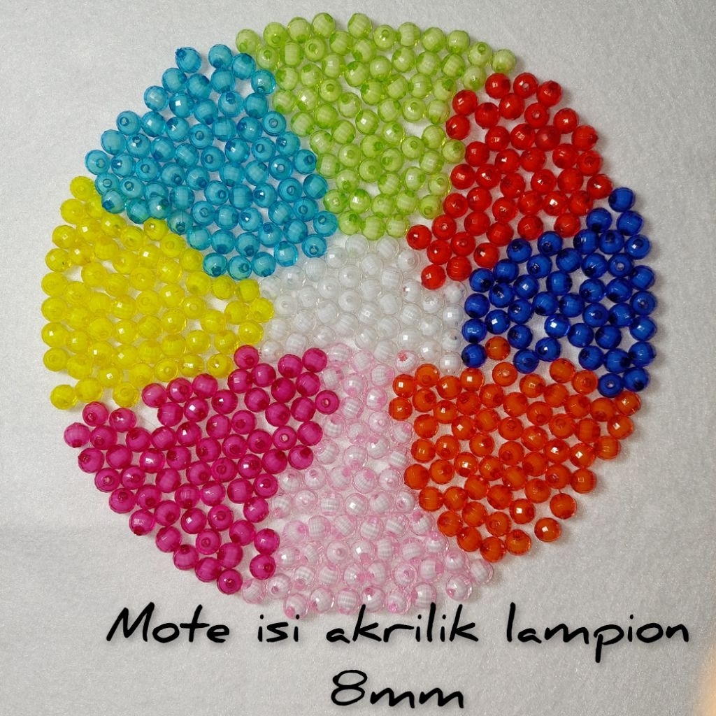mote manik akrilik 8mm isi lampion /mote akrilik boldu