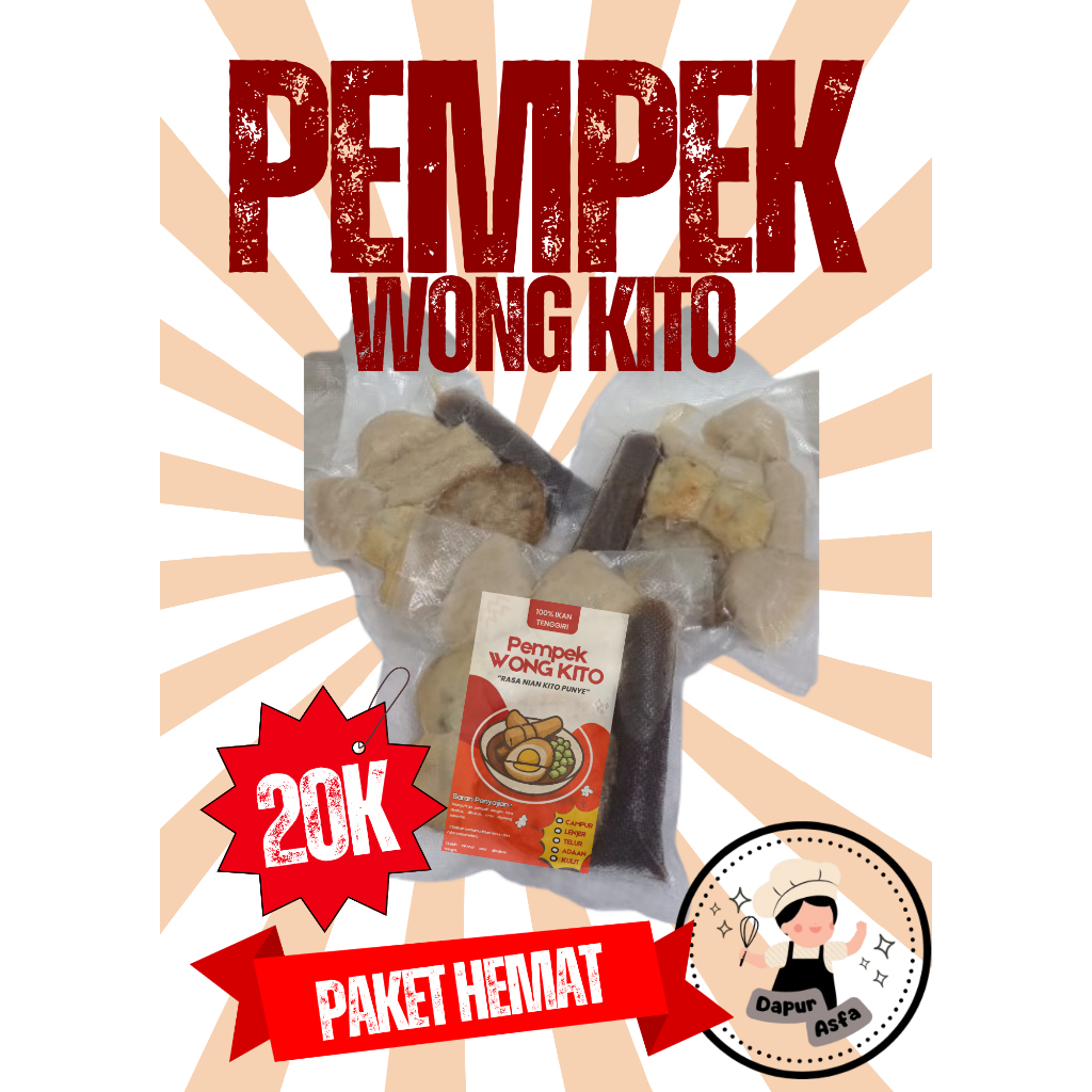 

Pempek Palembang Wongkito Paket Hemat – isi Telur,Lenjer,kulit dan Adaan