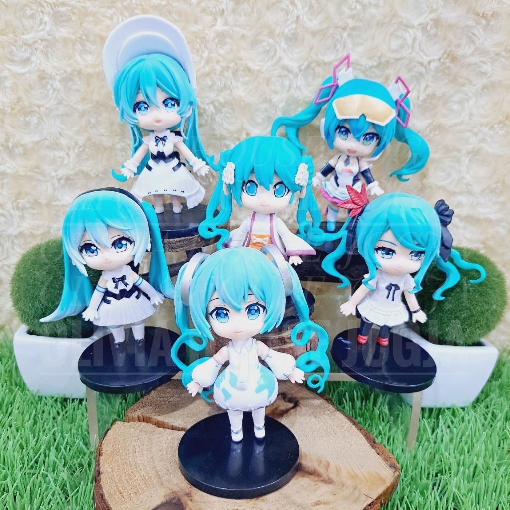 Action Figure Hatsune Miku Std Stand Hitam Cake Topper Hatsune Miku Tosca Figure Miku