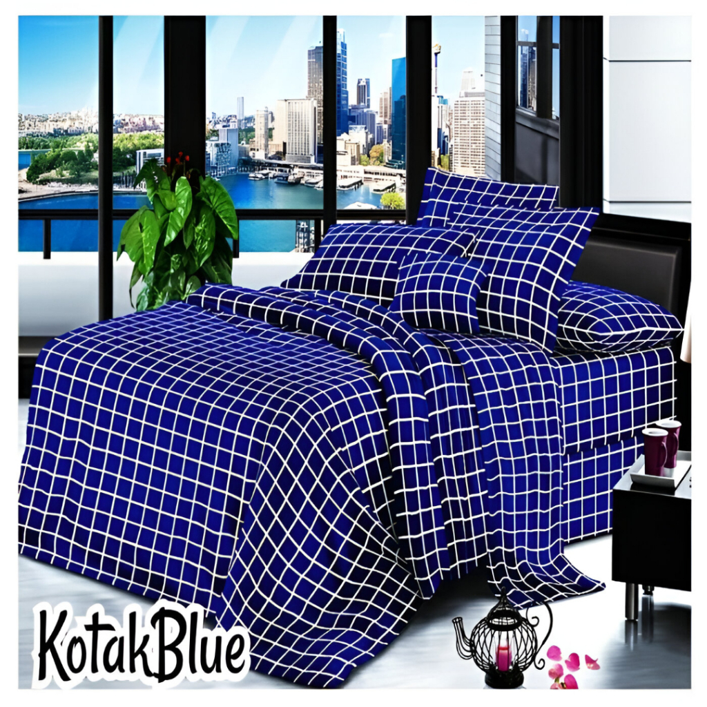 Sprei Aesthetic Korea Kotak Kotak Seprai 180x200 Homemade