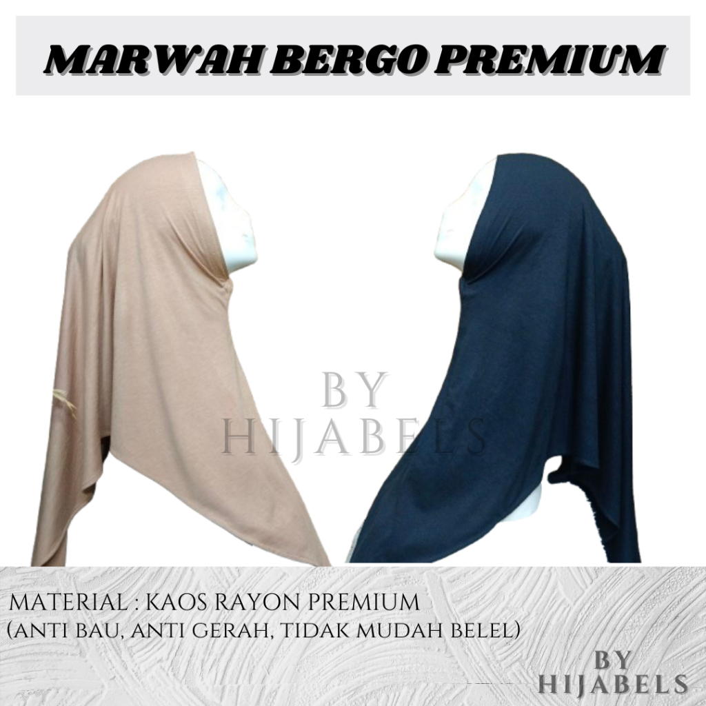 Marwah Bergo Rayon Premium / Hijab Instant Rayon / Bergo Kaos Rayon / Daily bergo rayon / Khimar Ray