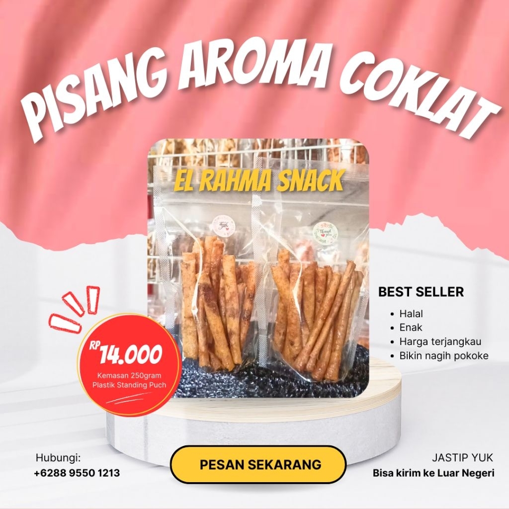 

PISANG AROMA COKLAT CARAMEL KEMASAN 250 GRAM