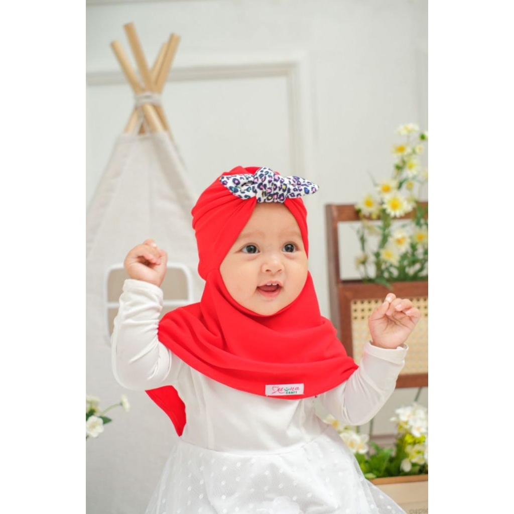hijab bayi ikat dan micky homemade by lubna craft