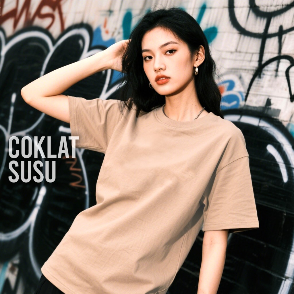 Kaos Polos T-Shirt Polos Baju Premium COKLAT SUSU Pria/Wanita