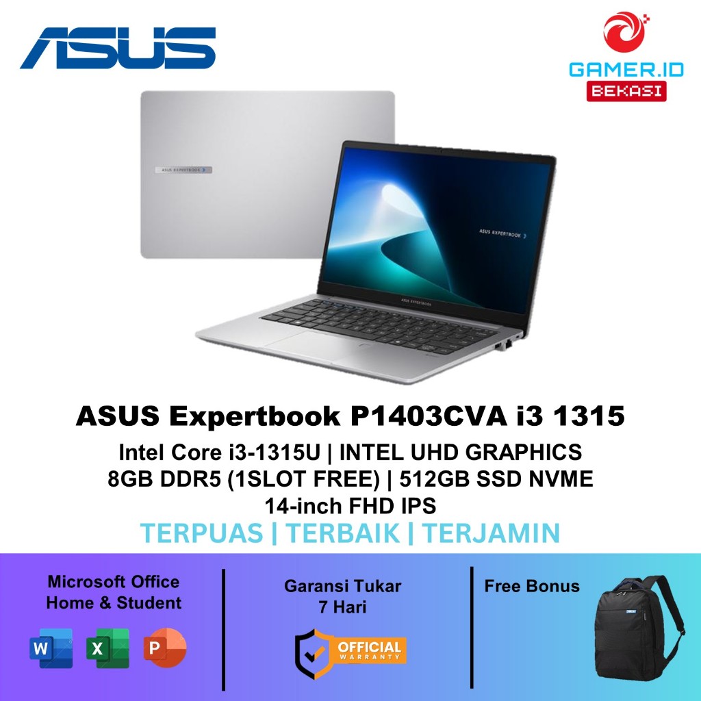 Asus ExpertBook P1 P1403CVA-S63850WS i3-1315U 8GB 512GB SSD W11 OHSO365/Asus ExpertBook IntelCore i3