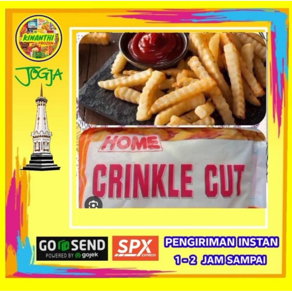 

Kentang Home crinckle cut 1kg,jogja frozen
