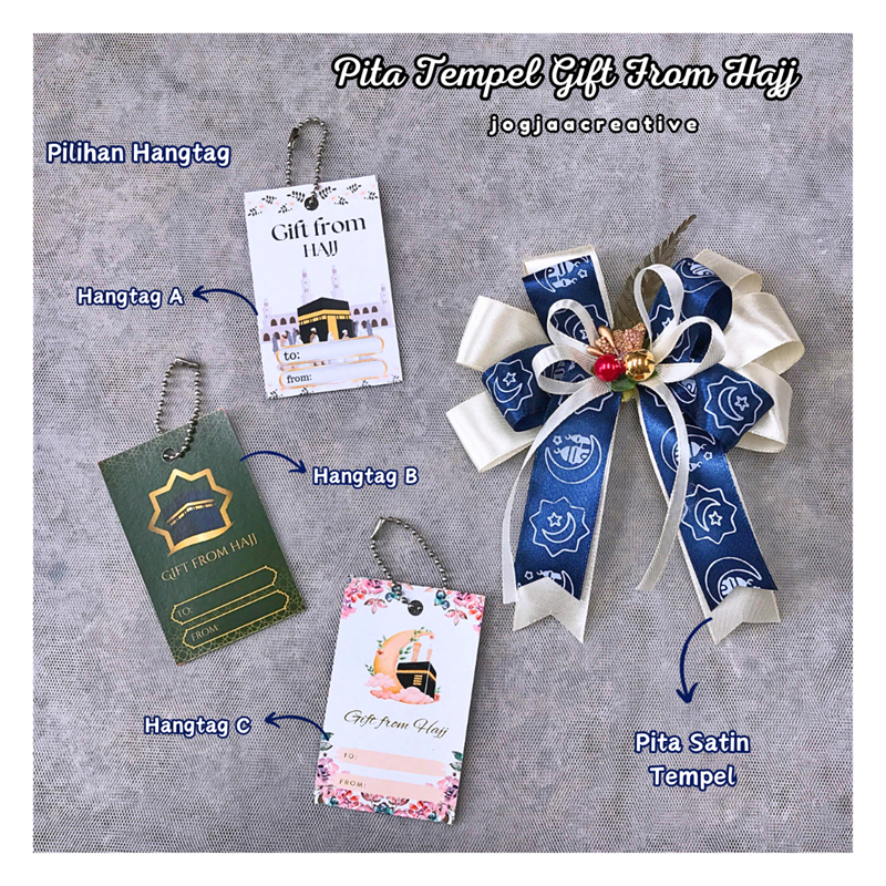 

READY STOCK PITA Satin SPESIAL Pita Oleh Oleh Haji + Hangtag Haji/Pita Hampers Lengkap Dengan Kartu Ucapan Lebaran Haji/Pita Hampers/Hang Tag /Pita Siap Pakai