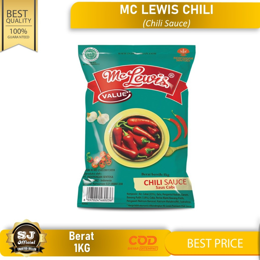 

Mc Lewis Chili Sauce 1Kg / Mc Lewis Saus Sambal / Saus Cabai Premium HALAL